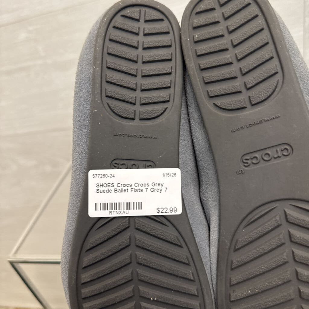 Crocs Grey Suede Ballet Flats 7