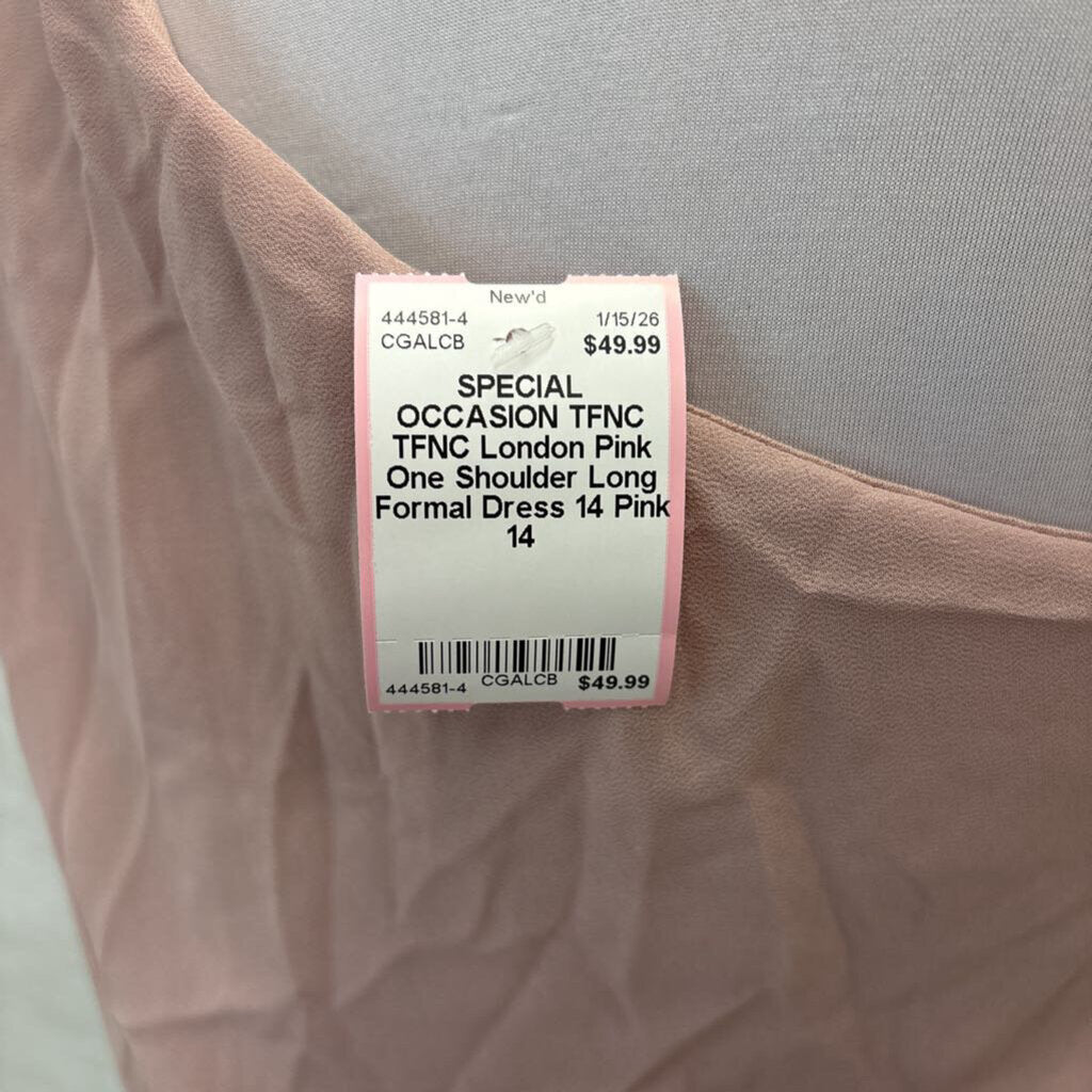 TFNC London Pink One Shoulder Long Formal Dress 14