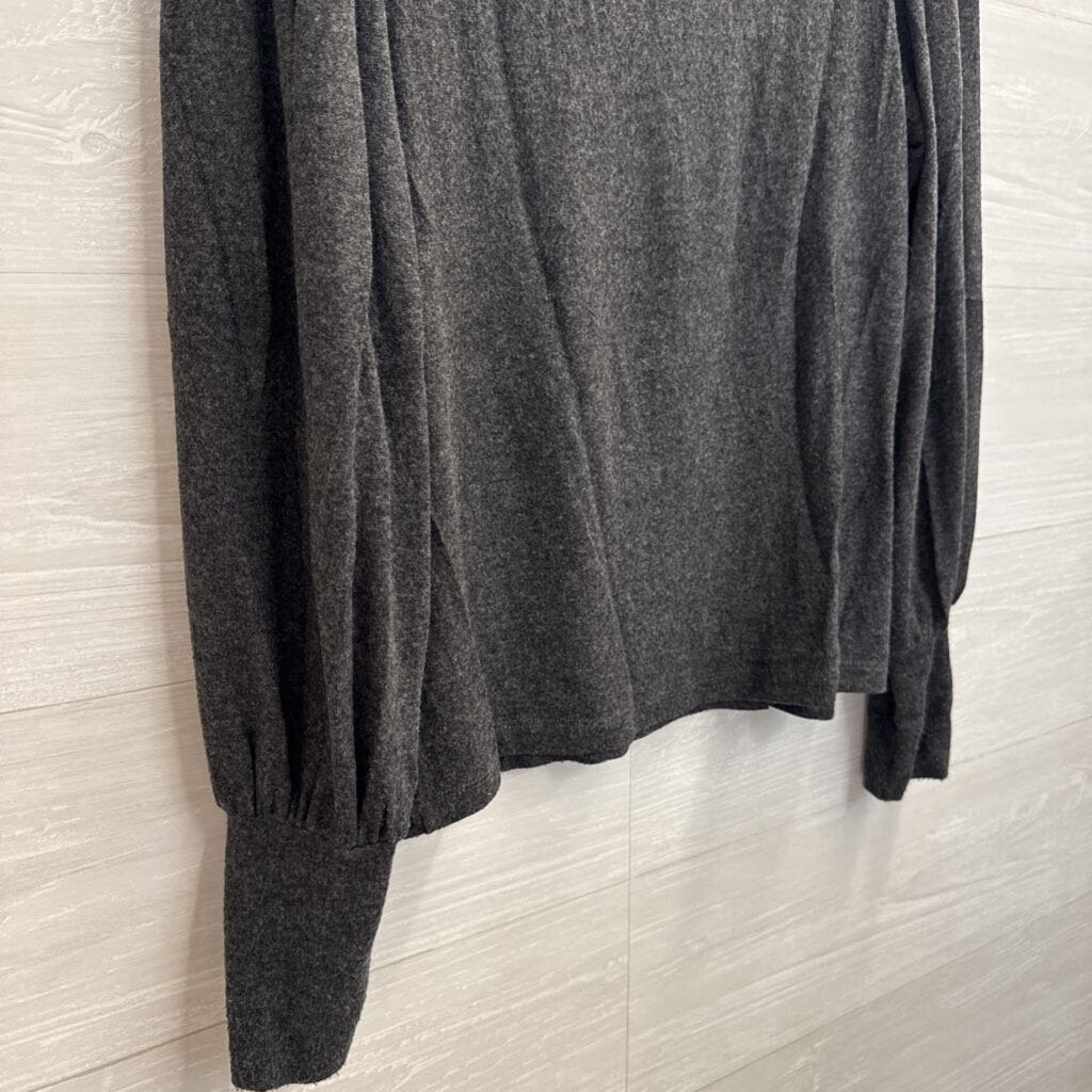 Velvet Soft Grey Long Sleeve Top Small