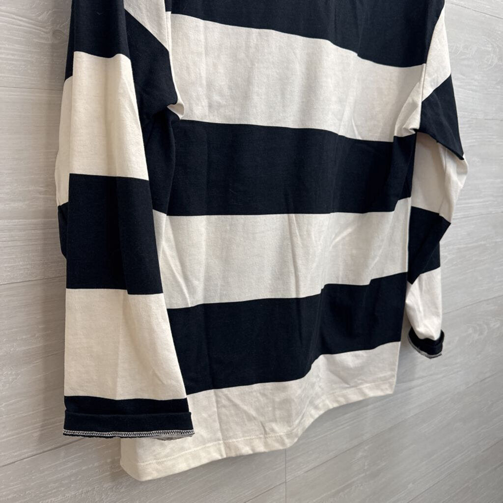H&M Black/ White Striped Long Sleeve Top Small