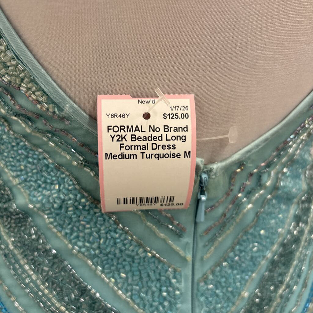Y2K Beaded Long Formal Dress Medium