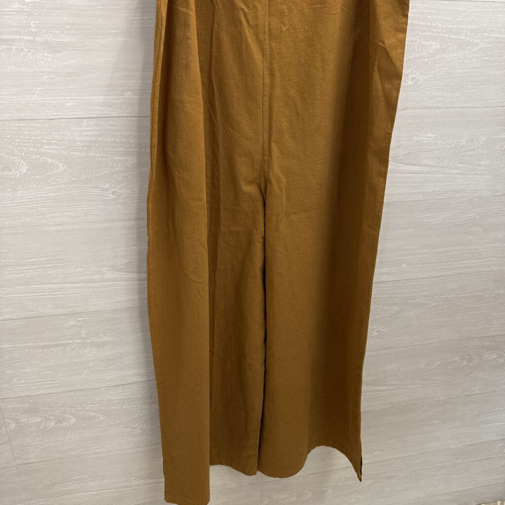 Brown Wide Leg Overalls Large