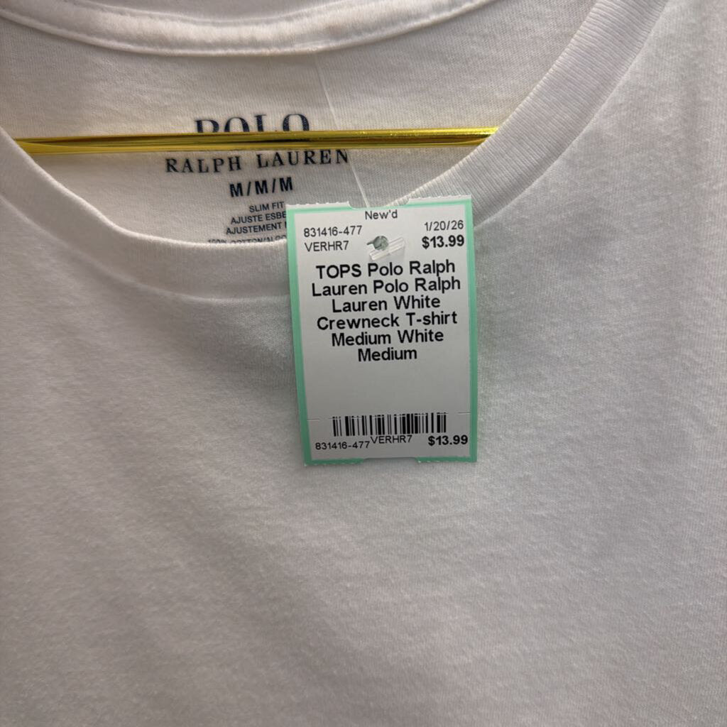 Polo Ralph Lauren White Crewneck T-shirt Medium