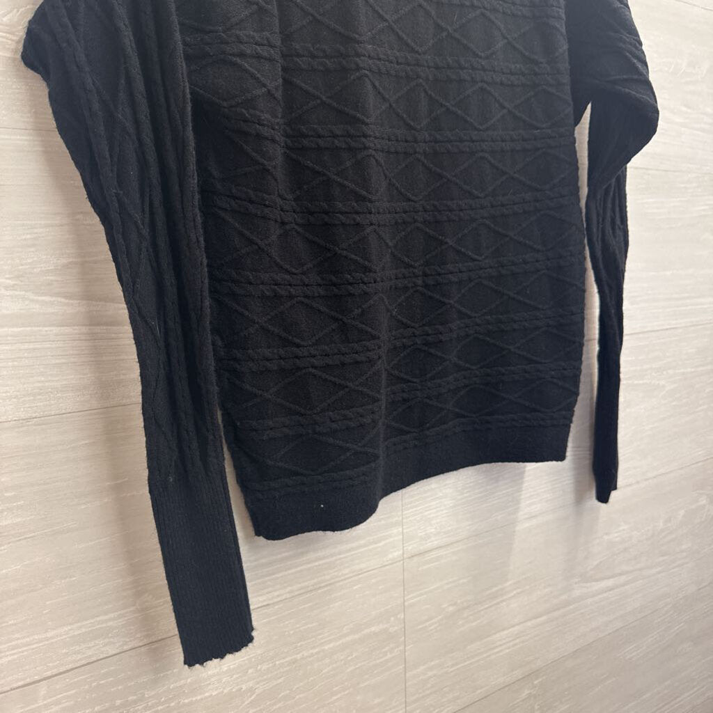 Truth Black Knit Print Long Sleeve Top Extra Small