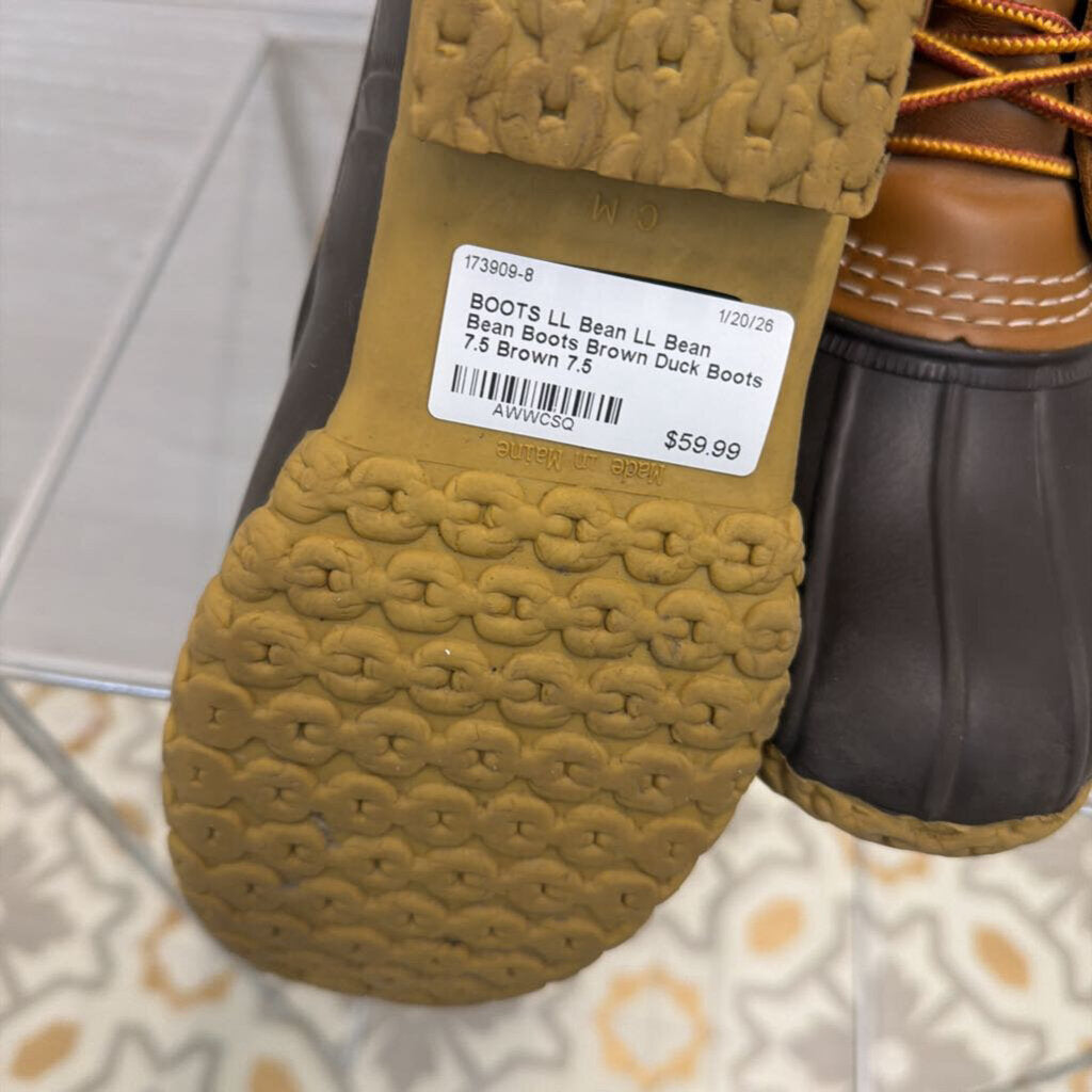 LL Bean Bean Boots Brown Duck Boots 7.5