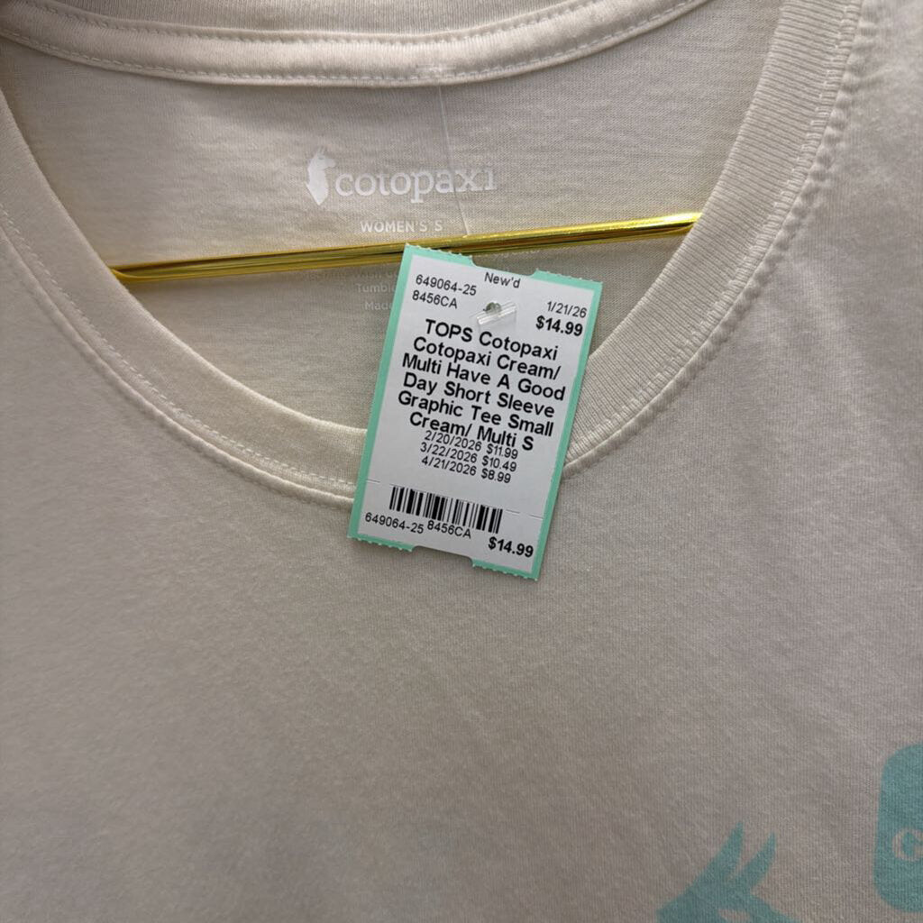 Cotopaxi Cream/ Multi Have A Good Day Short Sleeve Graphic Tee Small