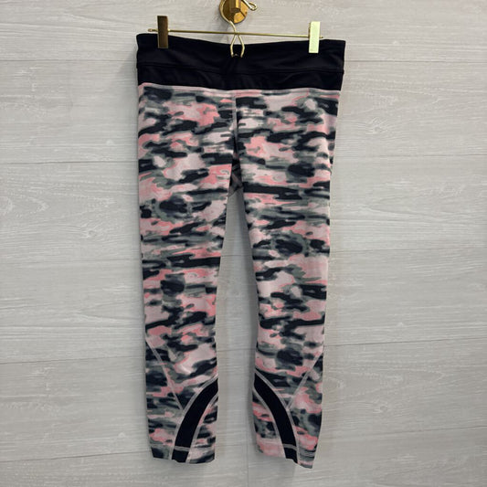 Lululemon Black/ Pink Print Cropped Leggings 6