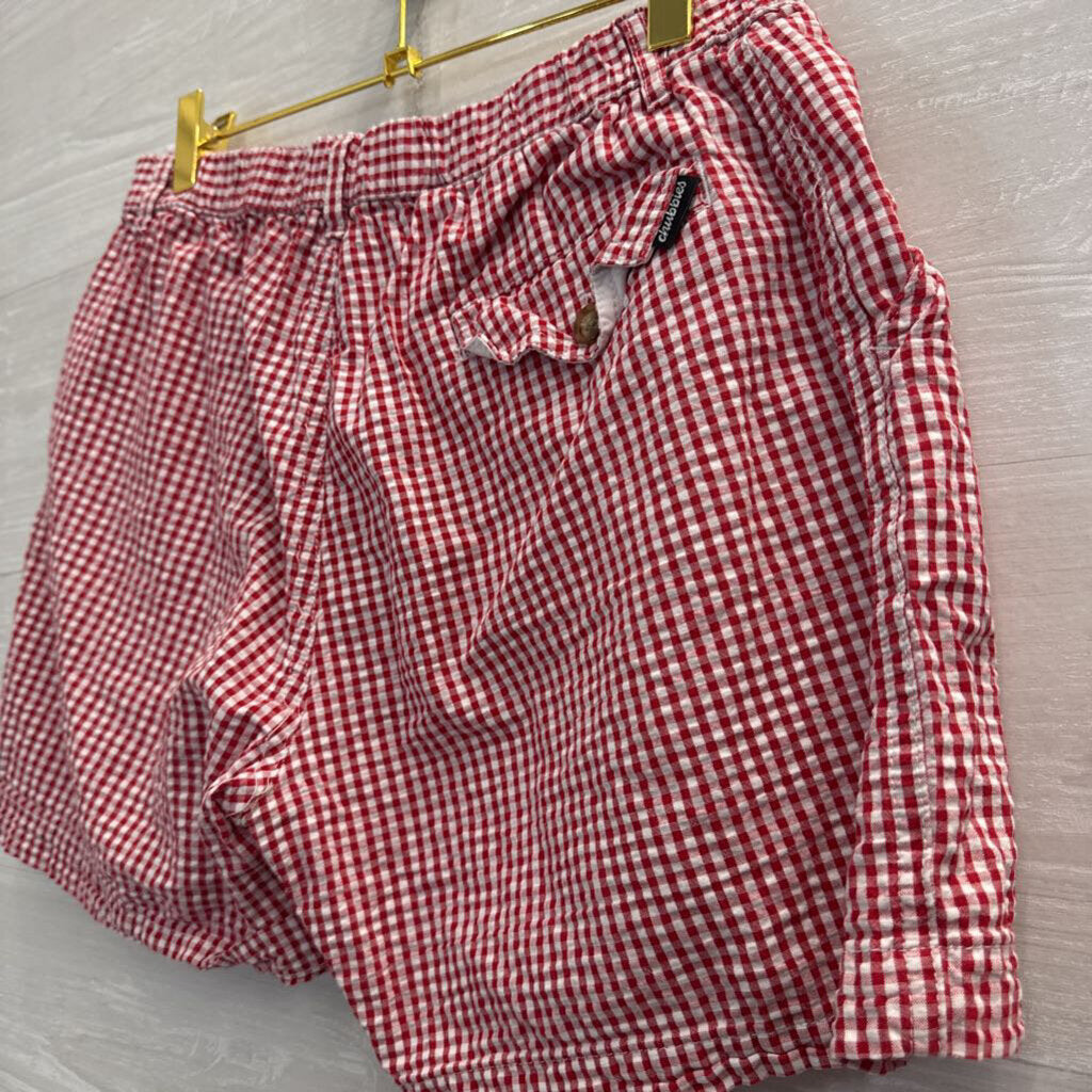 Chubbies Red/ White Gingham Boxer Shorts Medium