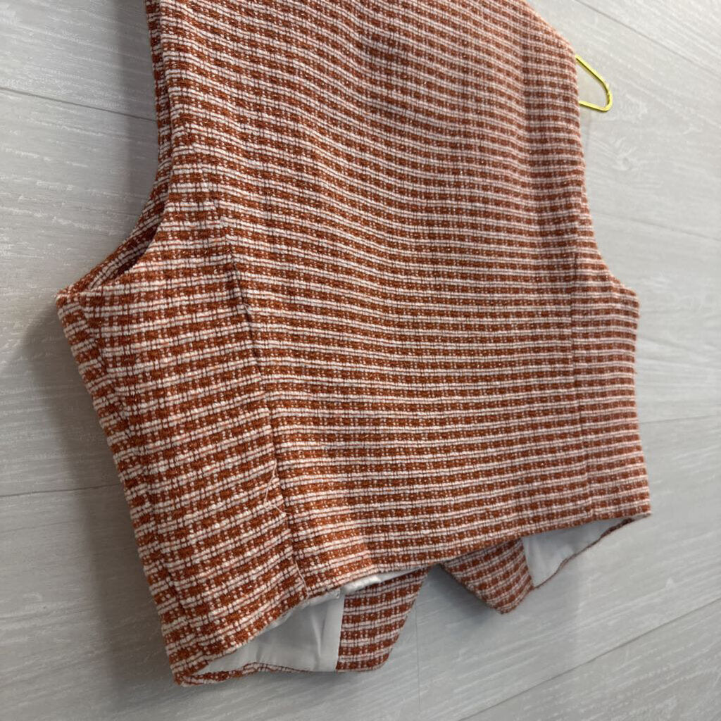 Altar'd State Orange/ White Cropped Vest Top Small