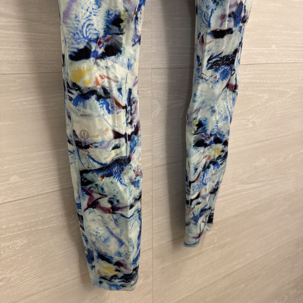 Lululemon Blue/ Multi Print Full Length Leggings 10