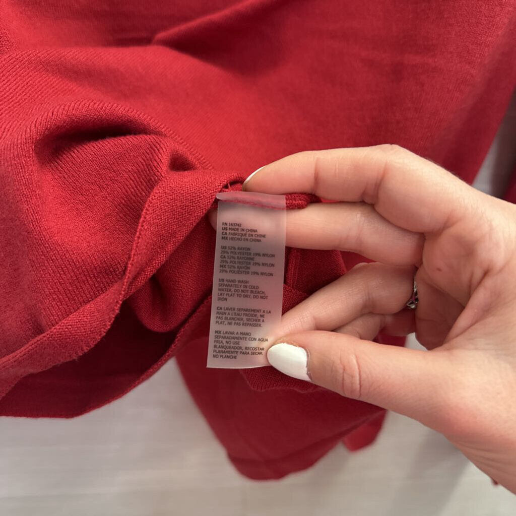 La Vila Milano Red Long Sleeve Sweater Top Large