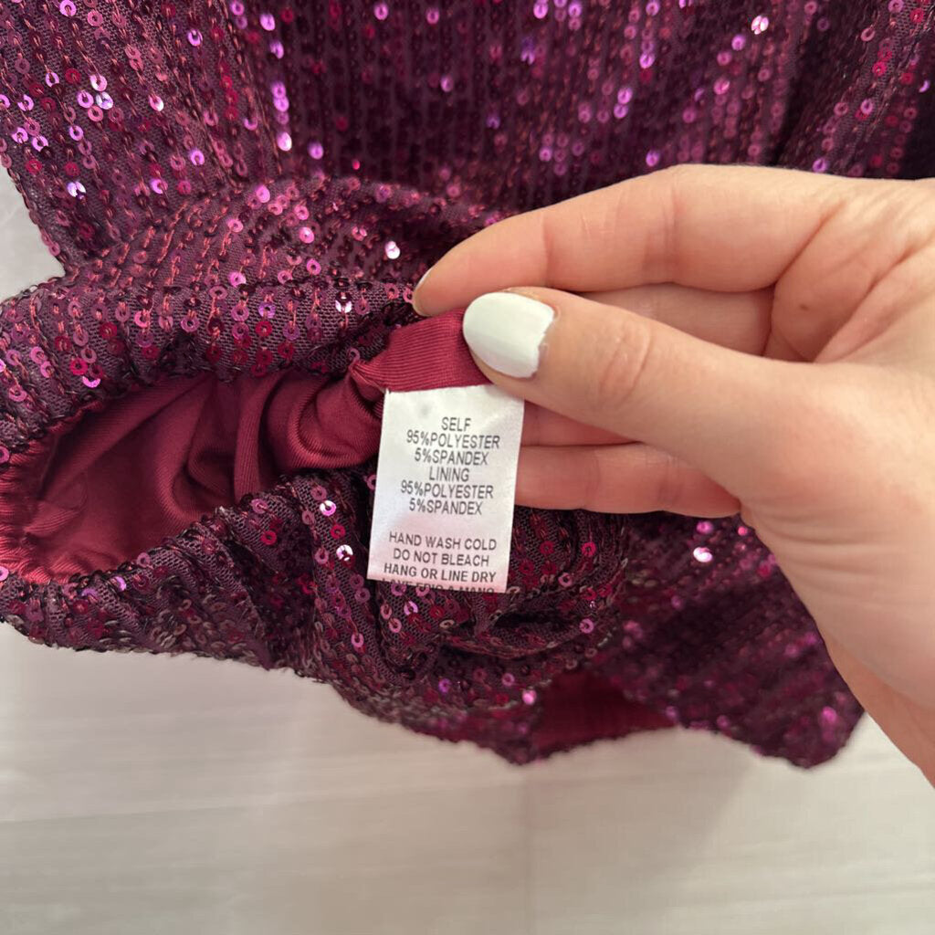 Easel Purple Sequin Tank Top Medium