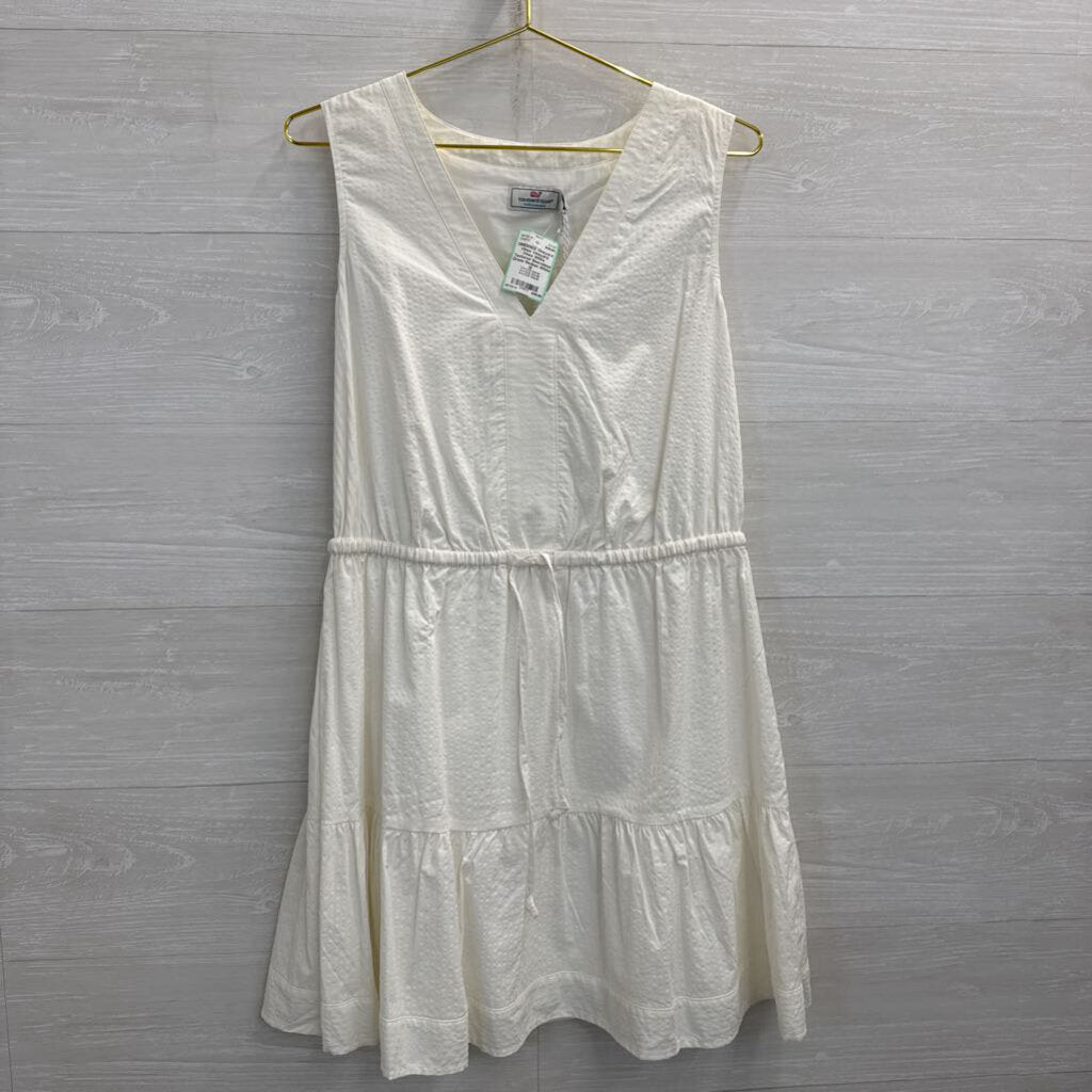 Vineyard Vines White Textured Sleeveless Dress Medium