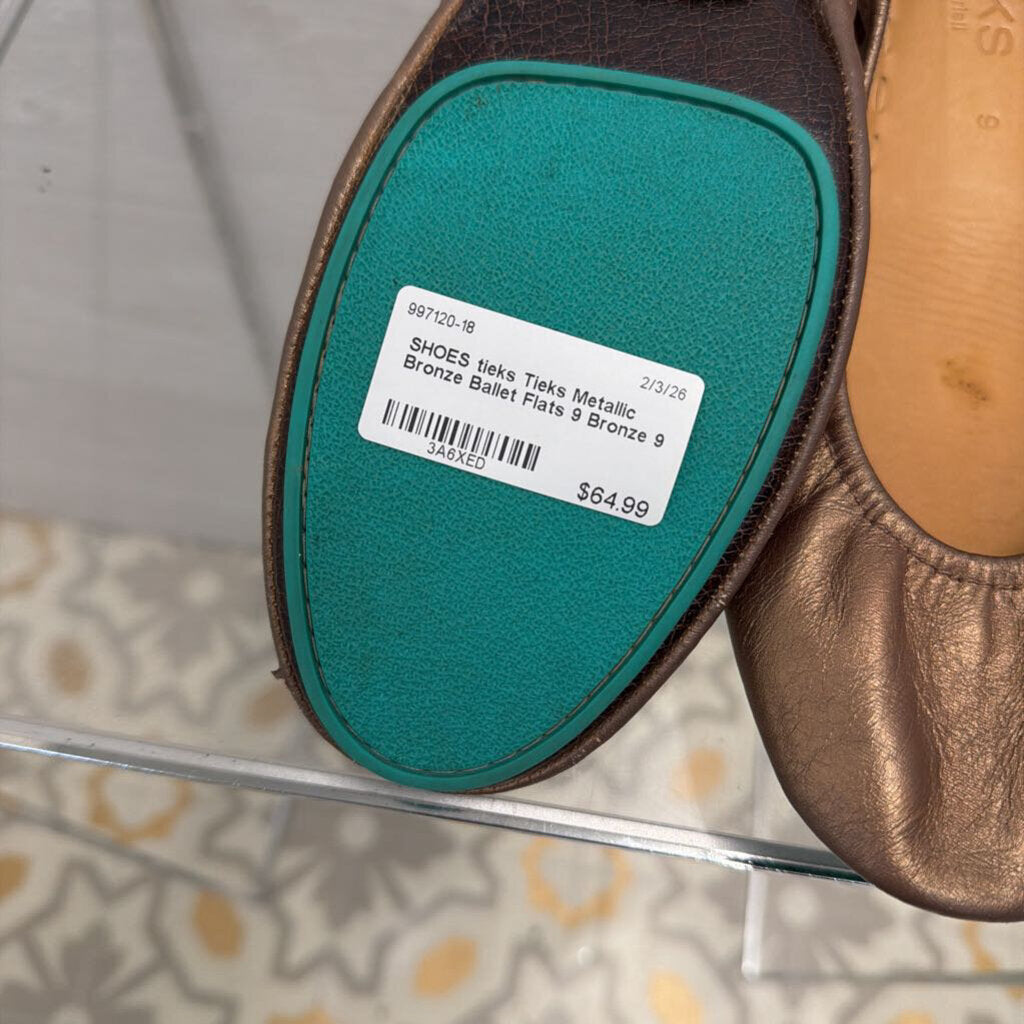 Tieks Metallic Bronze Ballet Flats 9