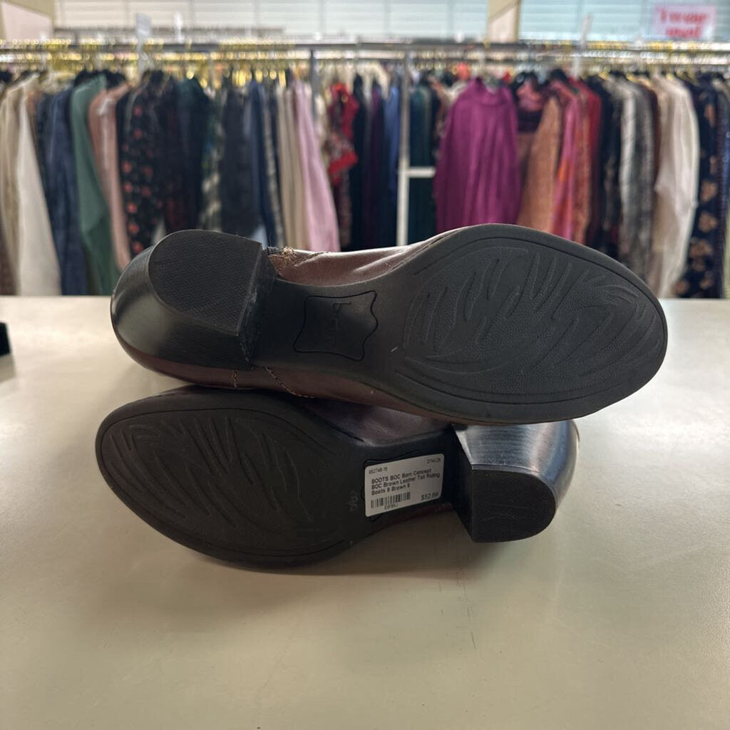 BOC Brown Leather Tall Riding Boots 9