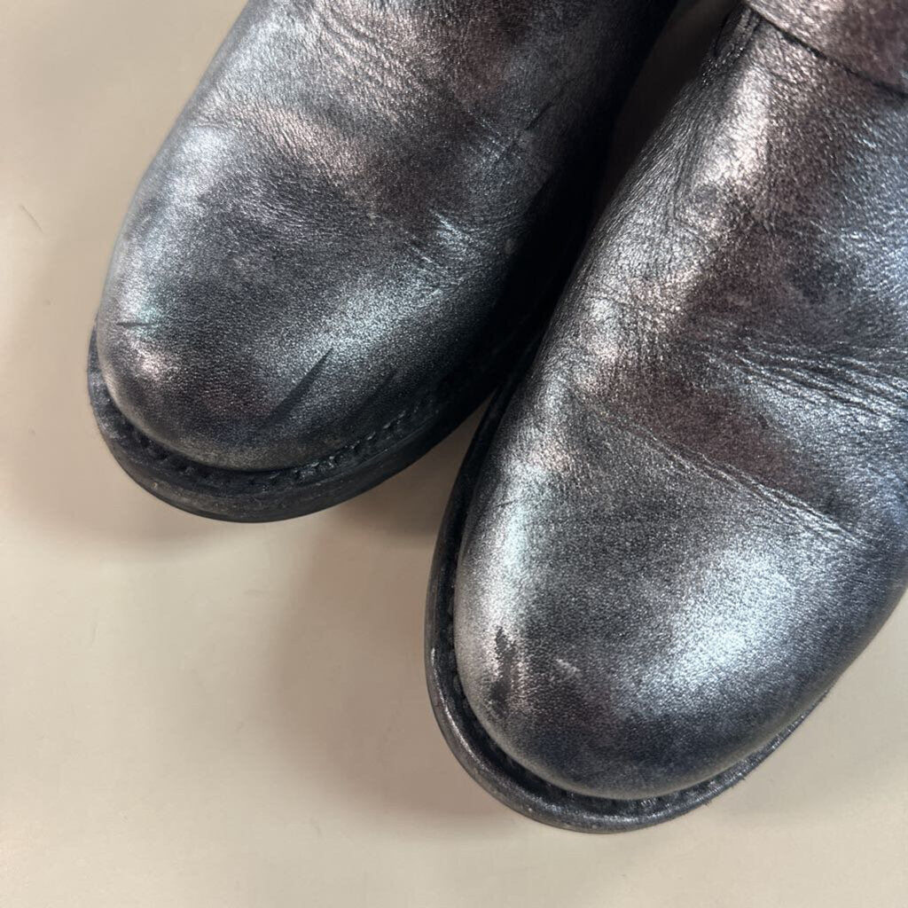 Frye Metallic Silver Veronica Short Boots 9