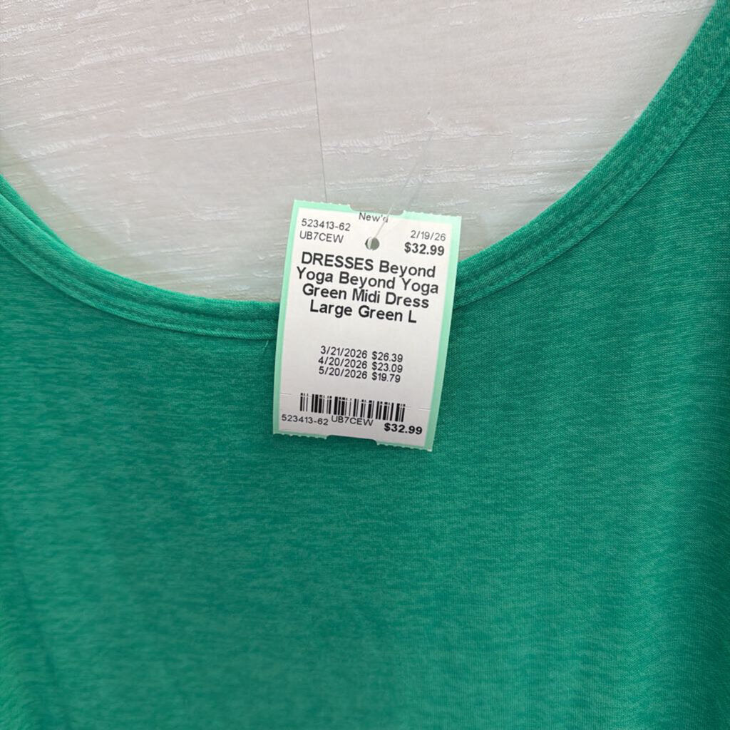 Beyond Yoga Green Midi Dress Large