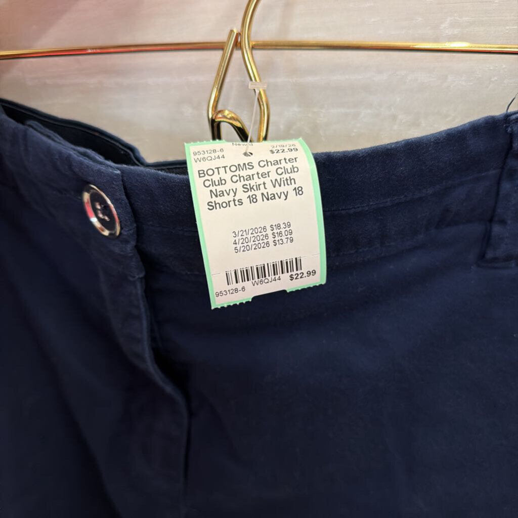 Charter Club Navy Skirt With Shorts 18