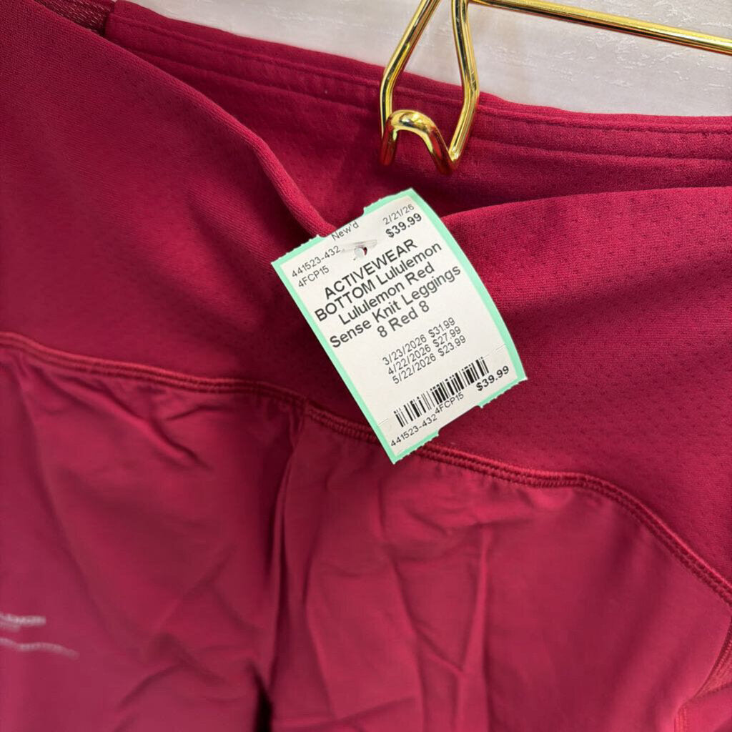 Lululemon Red Sense Knit Leggings 8