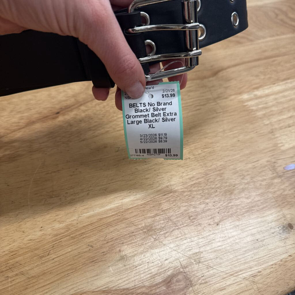 Black/ Silver Grommet Belt Extra Large