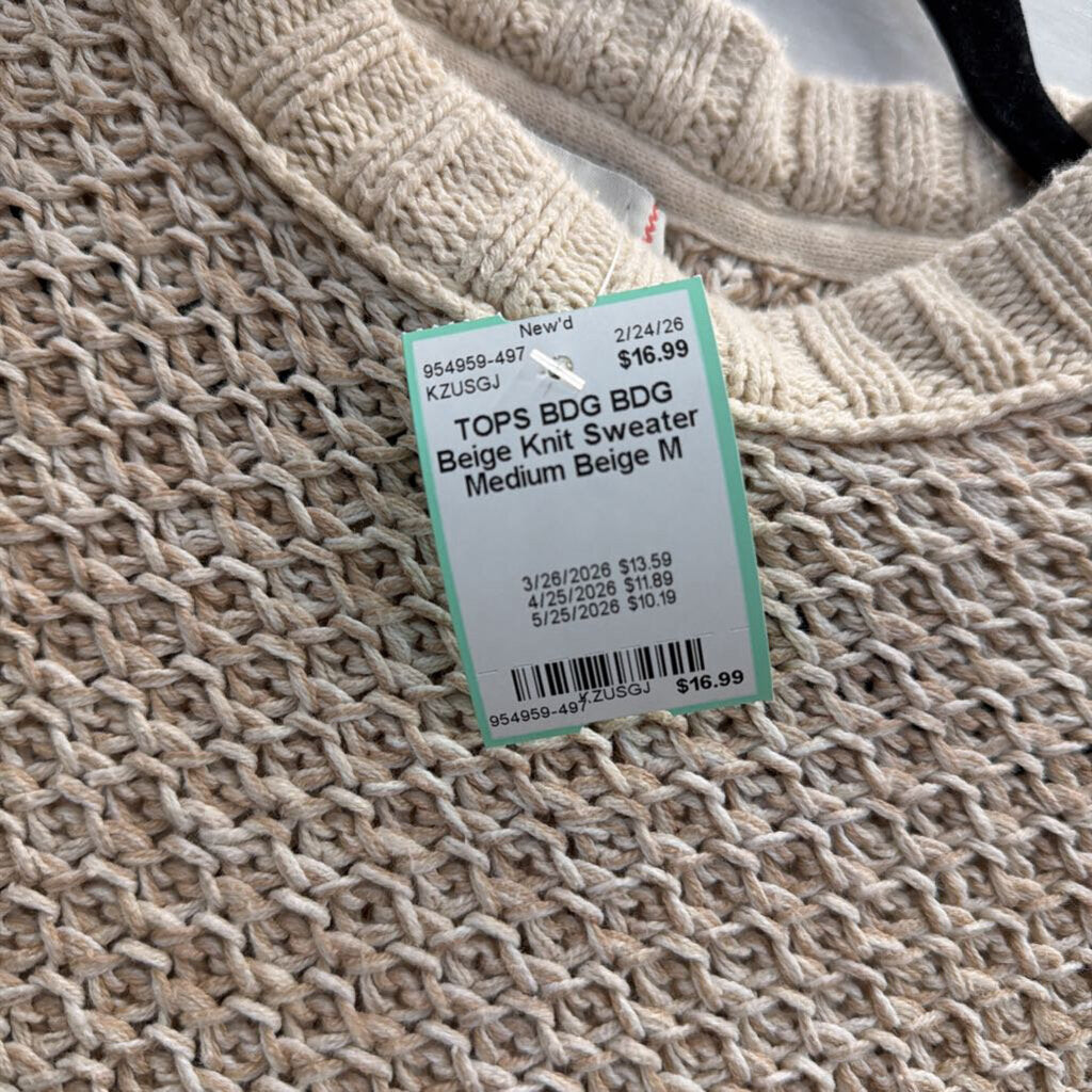 BDG Beige Knit Sweater Medium