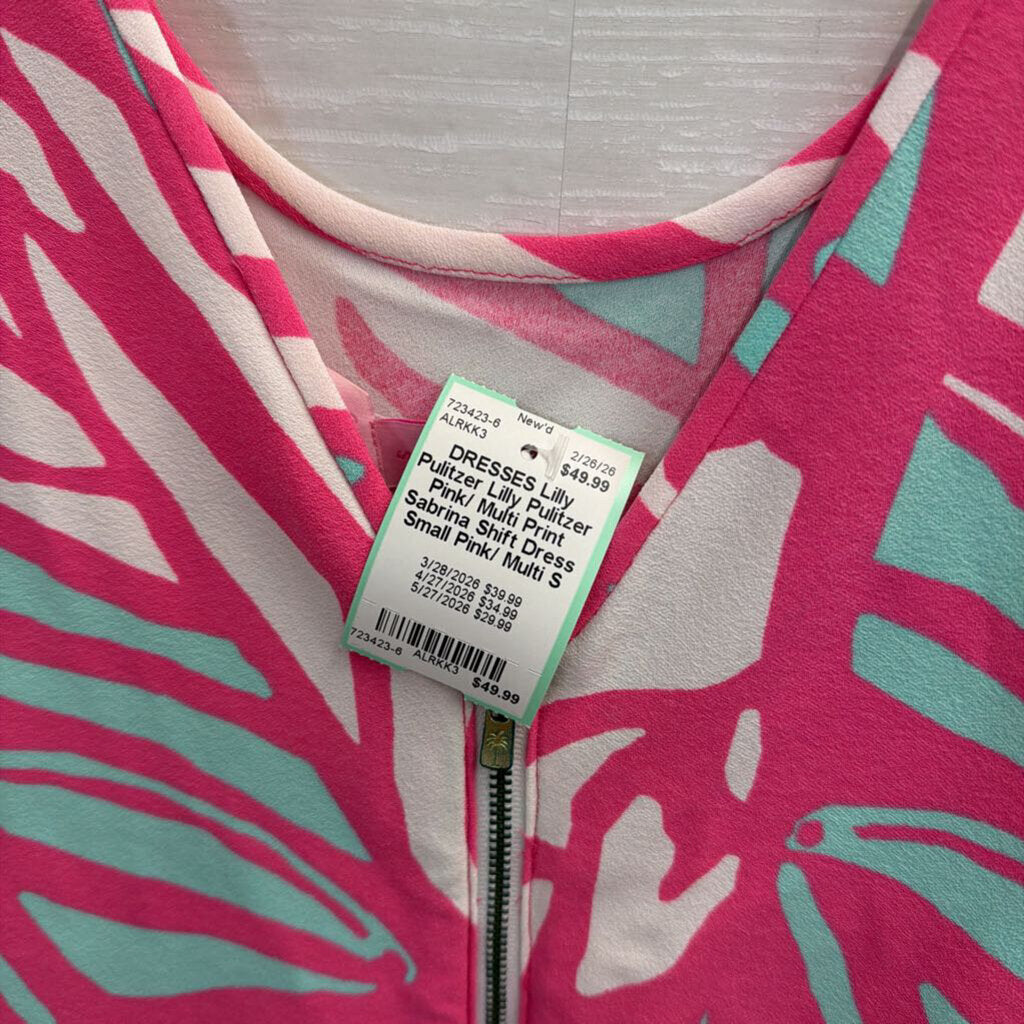 Lilly Pulitzer Pink/ Multi Print Sabrina Shift Dress Small