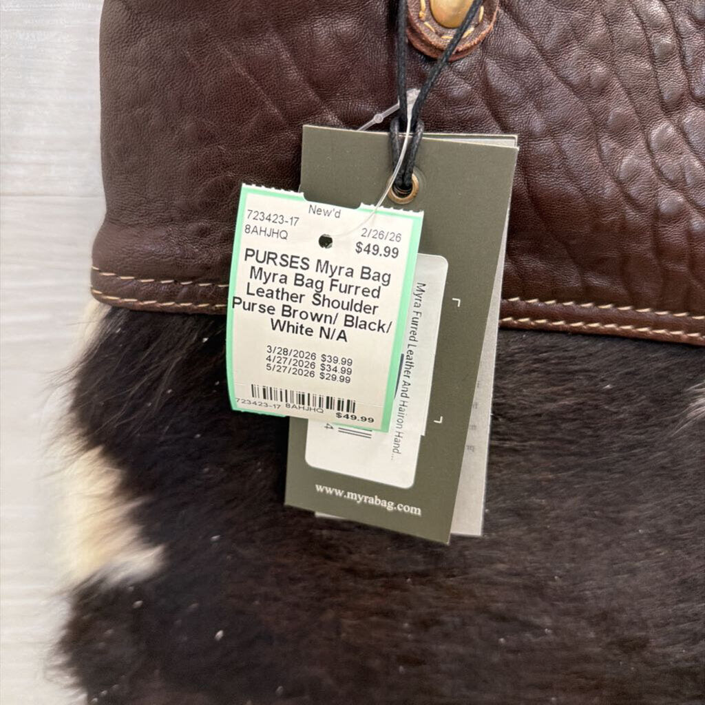 Myra Bag Furred Leather Shoulder Purse