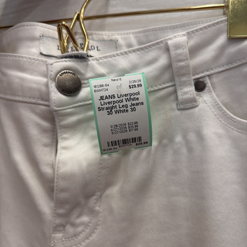 Liverpool White Straight Leg Jeans 30