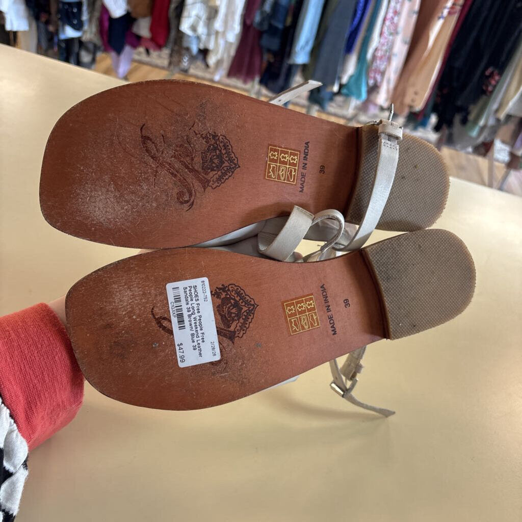Free People Long Weekend Leather Sandals 39