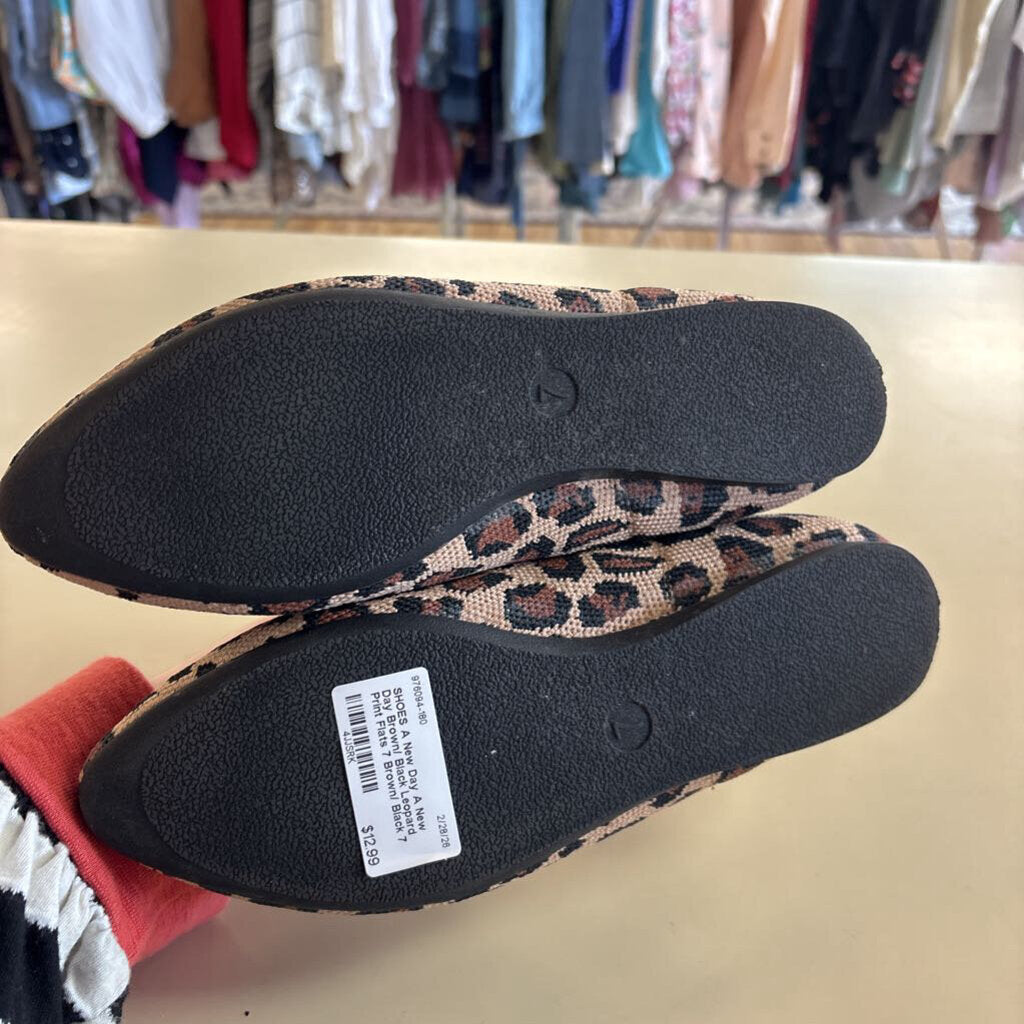 A New Day Brown/ Black Leopard Print Flats 7