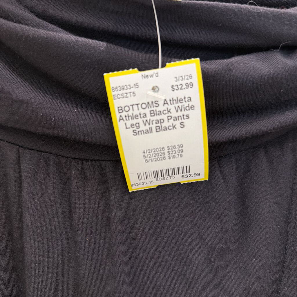 Athleta Black Wide Leg Wrap Pants Small