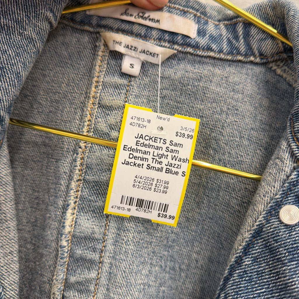 Sam Edelman Light Wash Denim The Jazzi Jacket Small