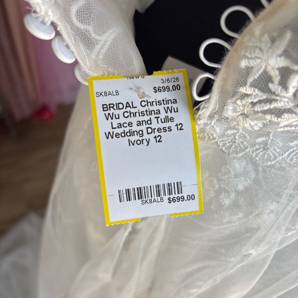 Christina Wu Lace and Tulle Wedding Dress 12
