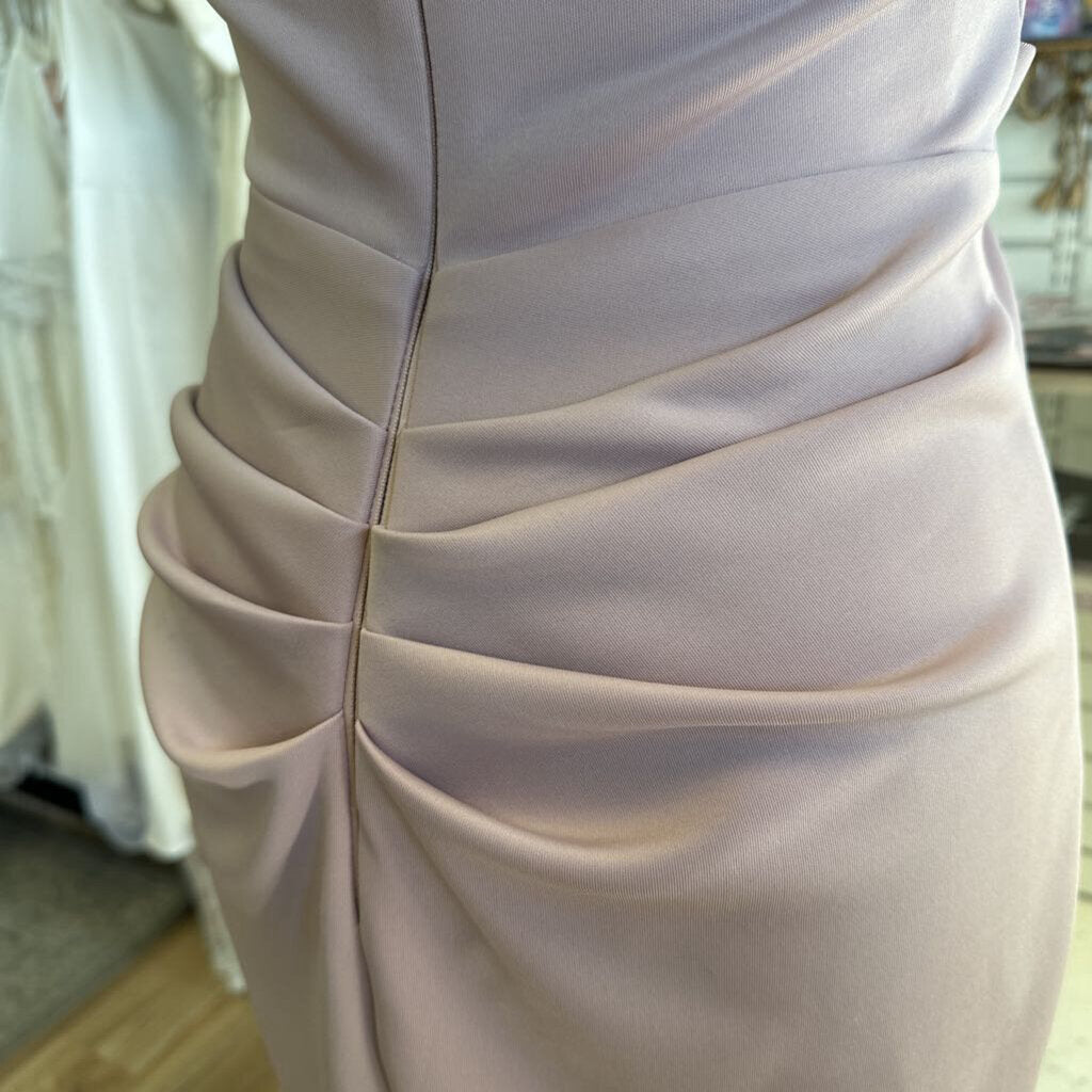 Xscape Pink Off Shoulder Ruffle Detail Long Formal Dress 2