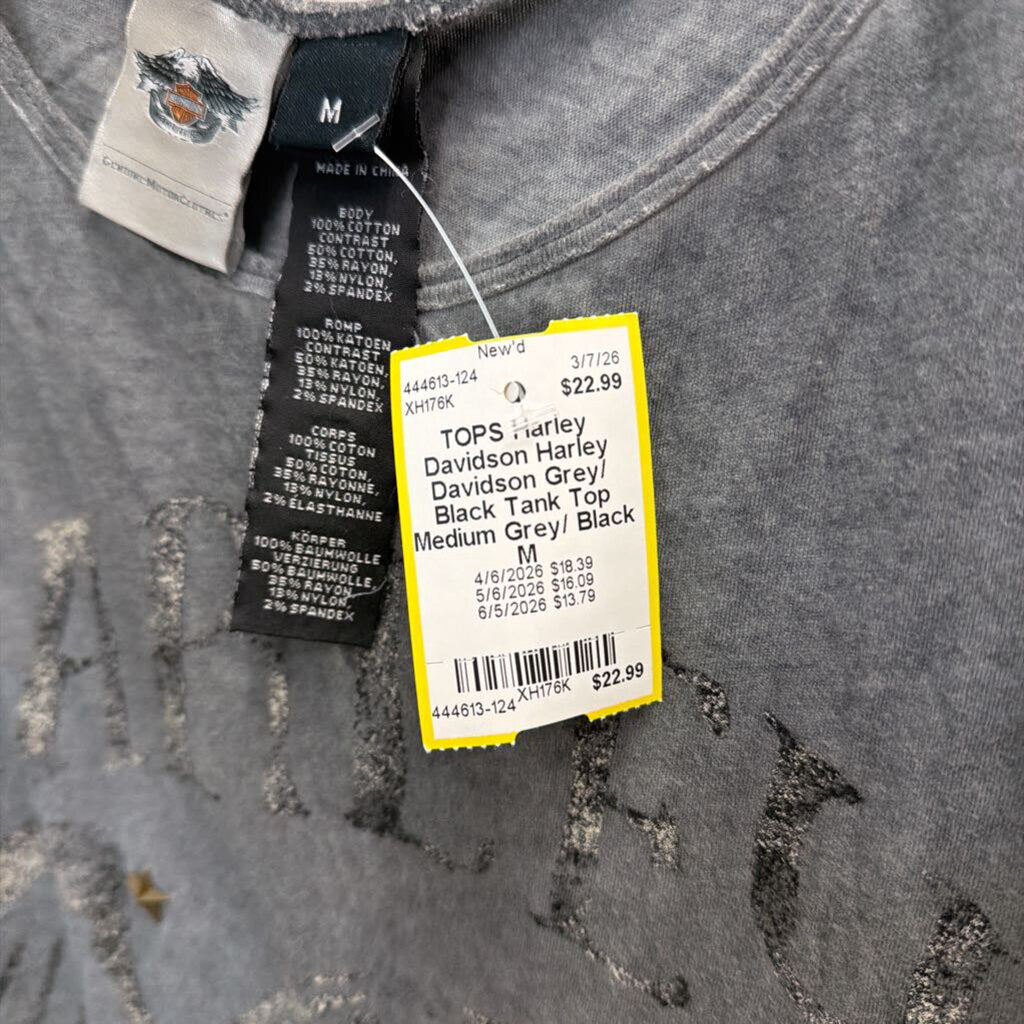Harley Davidson Grey/ Black Tank Top Medium