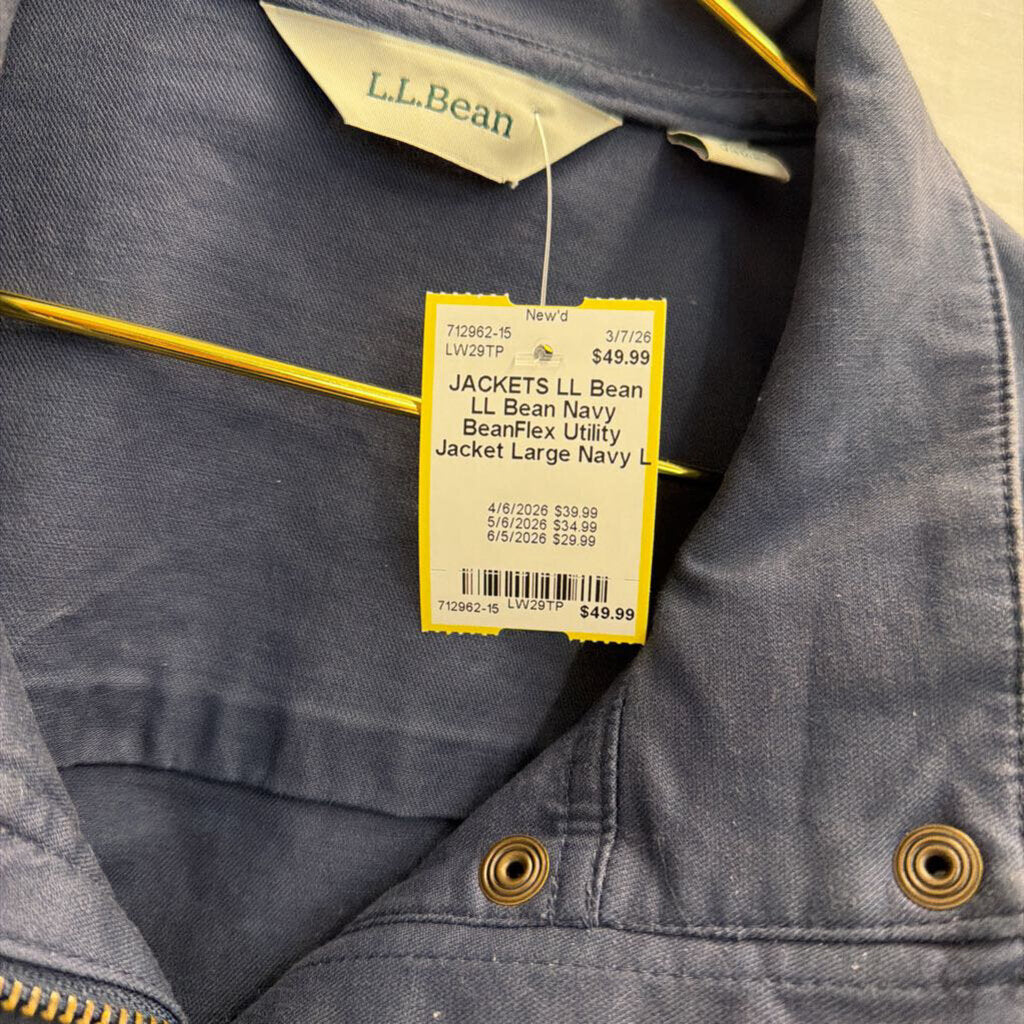 LL Bean Navy BeanFlex Utility Jacket Large