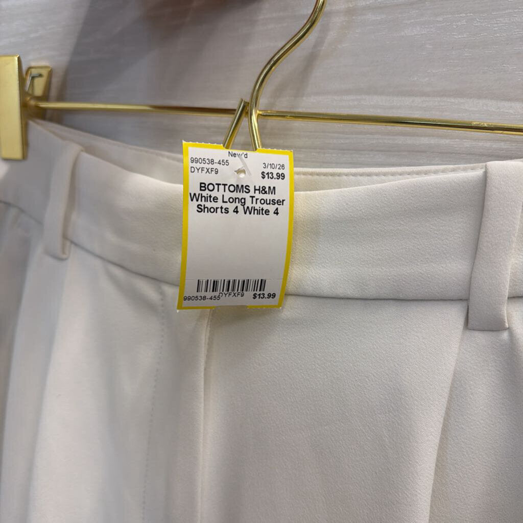 White Long Trouser Shorts 4