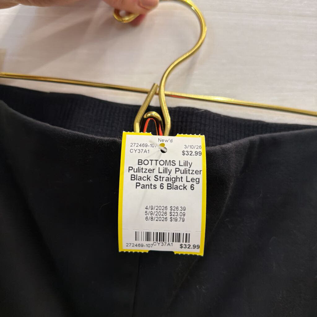 Lilly Pulitzer Black Straight Leg Pants 6