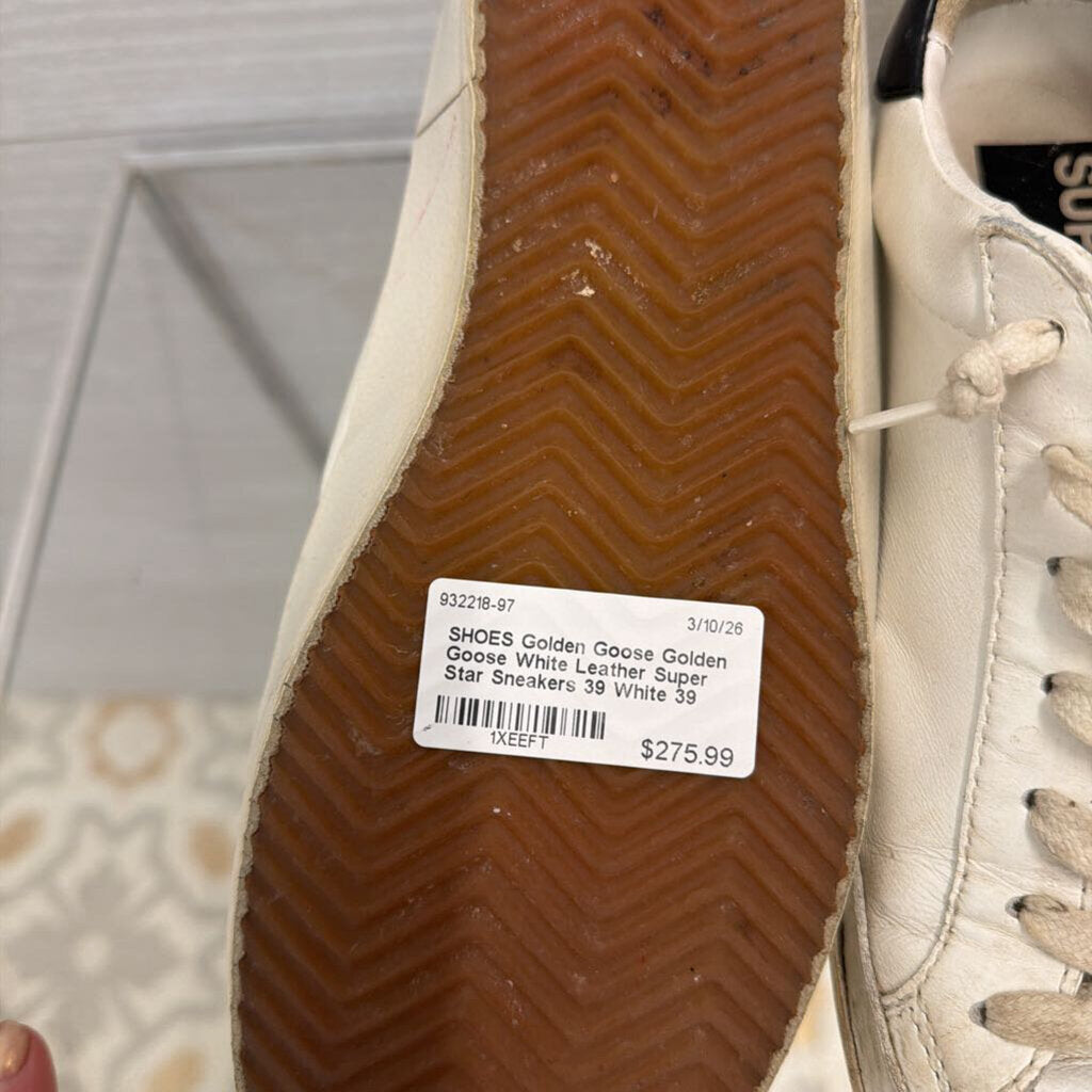 Golden Goose White Leather Super Star Sneakers 39