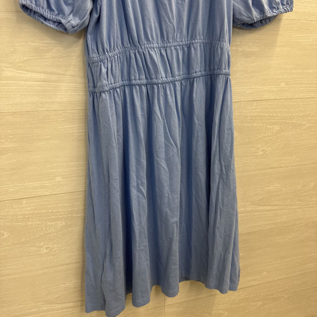 J Crew Blue Short Puff Sleeve Dress Small