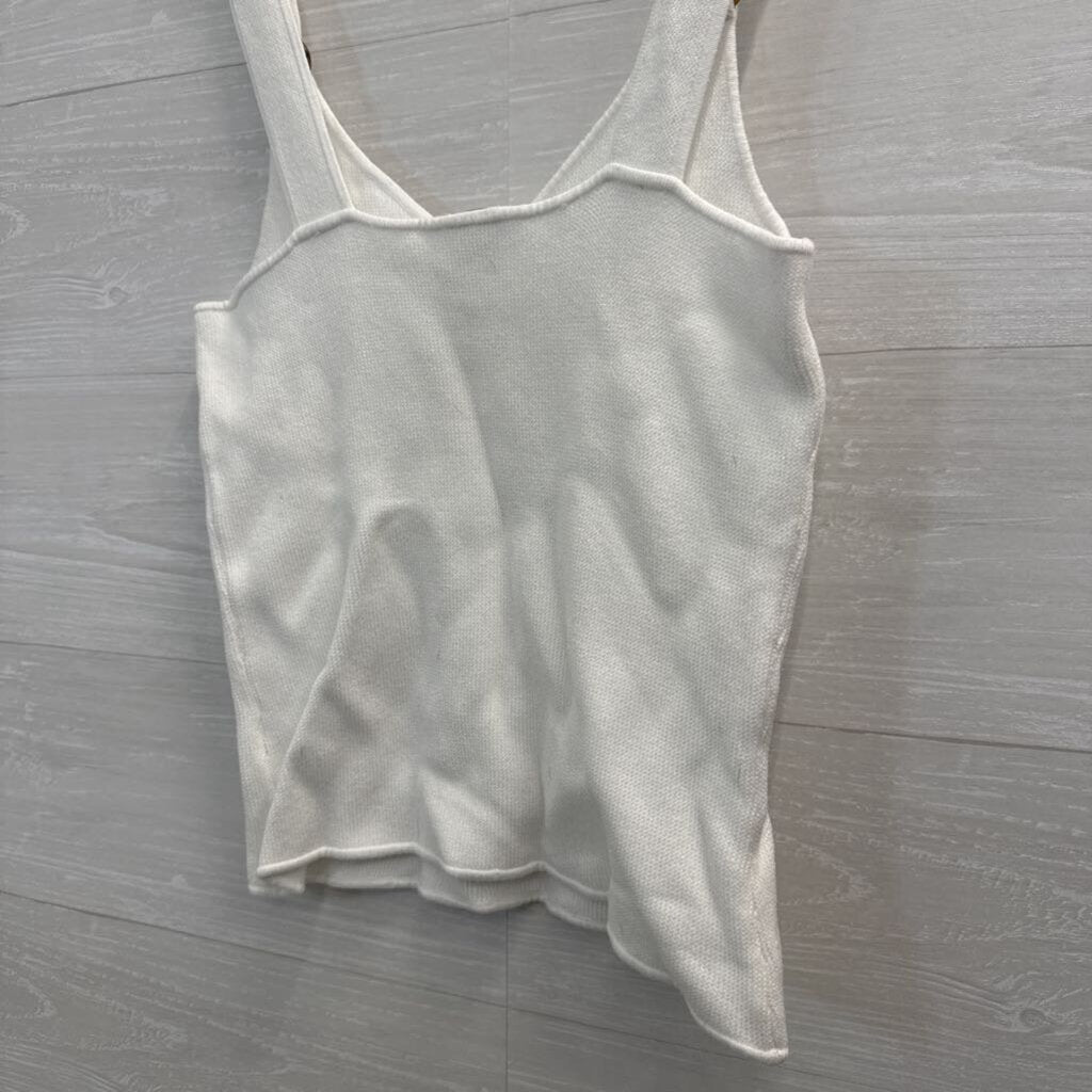 Ecru White Knit Tank Top Extra Large
