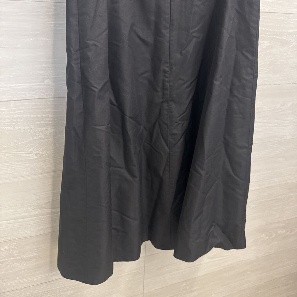 J Crew Black 100% Silk Structured Midi Dress 8