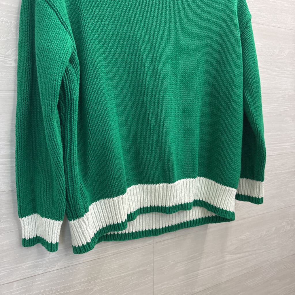 ESprit Green/ Navy/ White Cable Knit Sweater Small