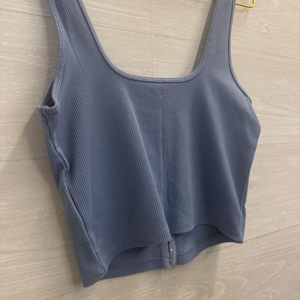 Abercrombie and Fitch Blue Hook Eye Front Cropped Tank Top Medium