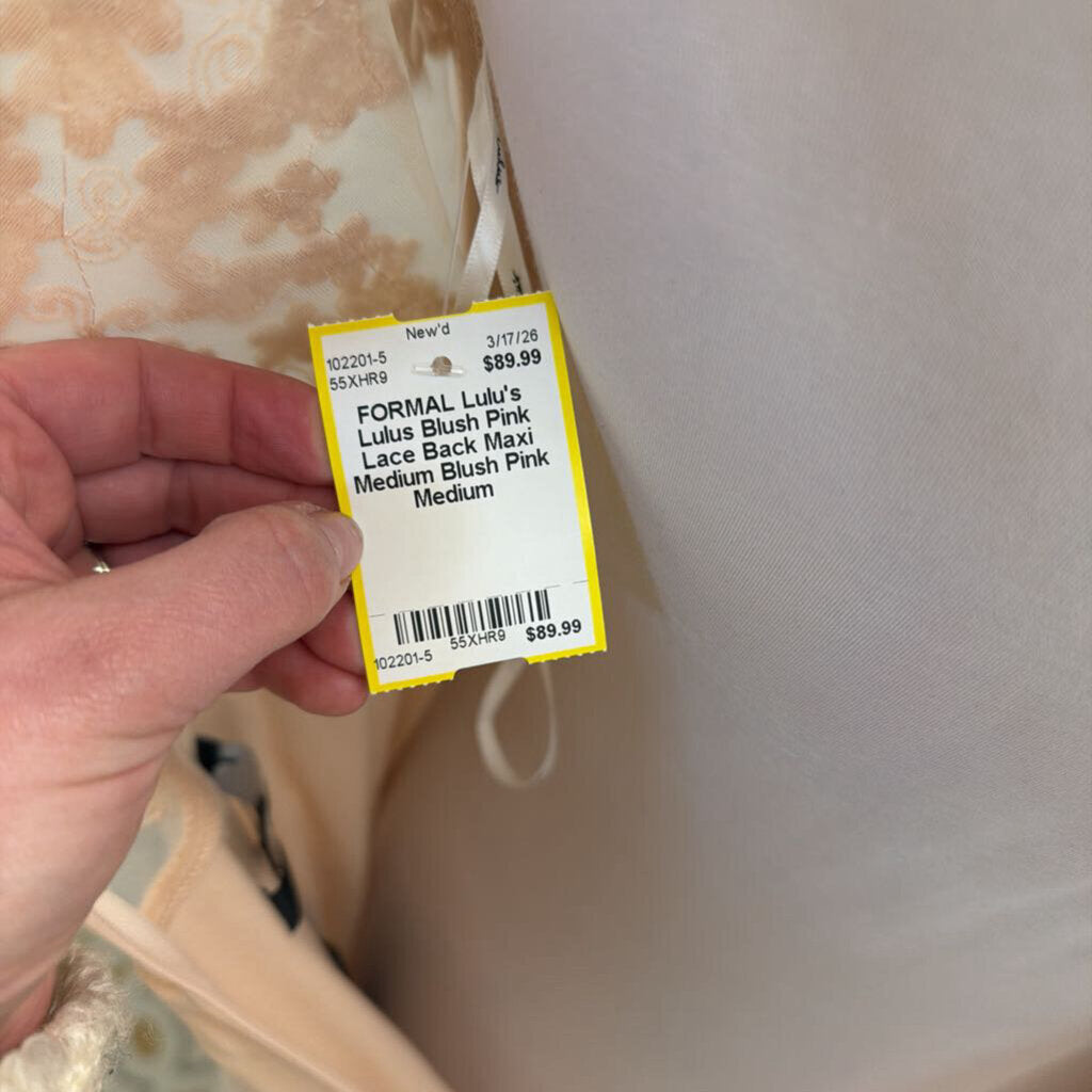 Lulus Blush Pink Lace Back Maxi Medium
