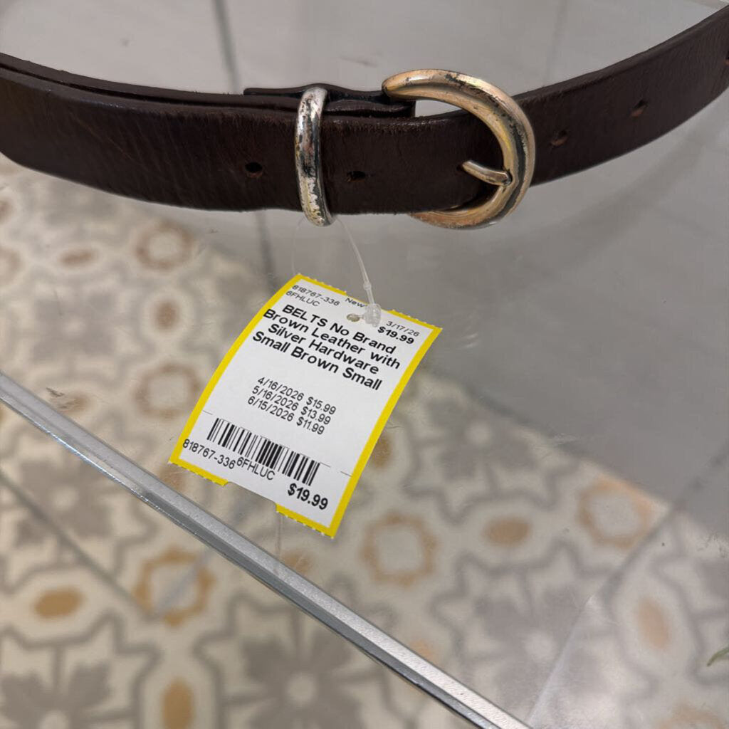 Brown Leather with Silver Hardware Small