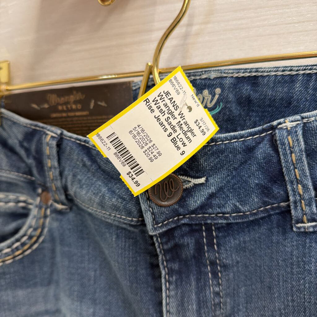 Wrangler Medium Wash Sadie Low Rise Jeans 9