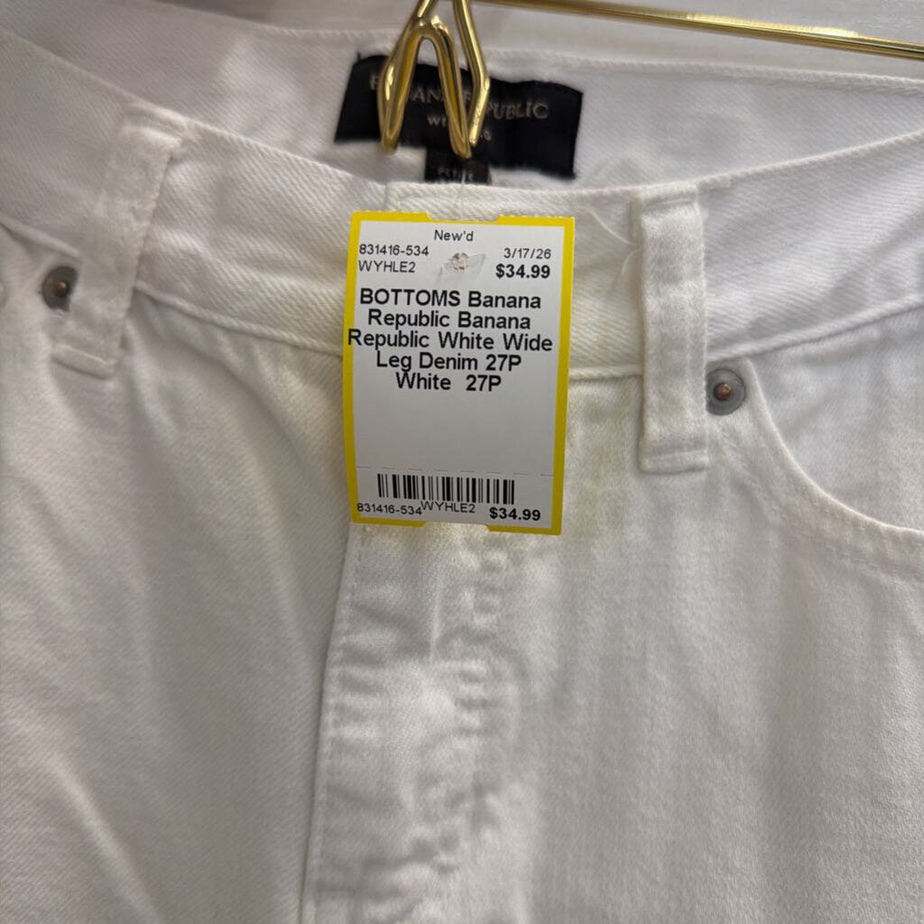 Banana Republic White Wide Leg Denim 27P