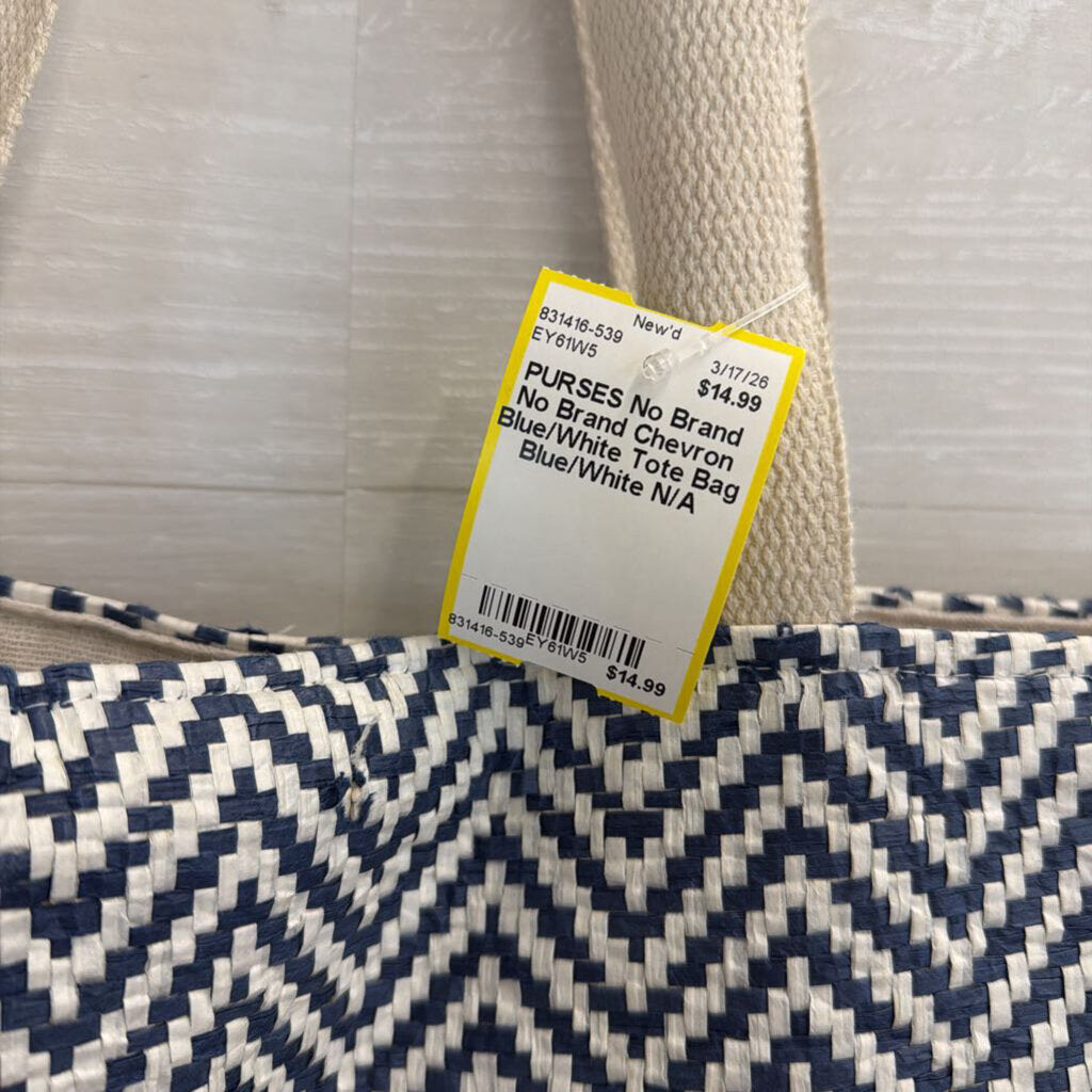 No Brand Chevron Blue/White Tote Bag