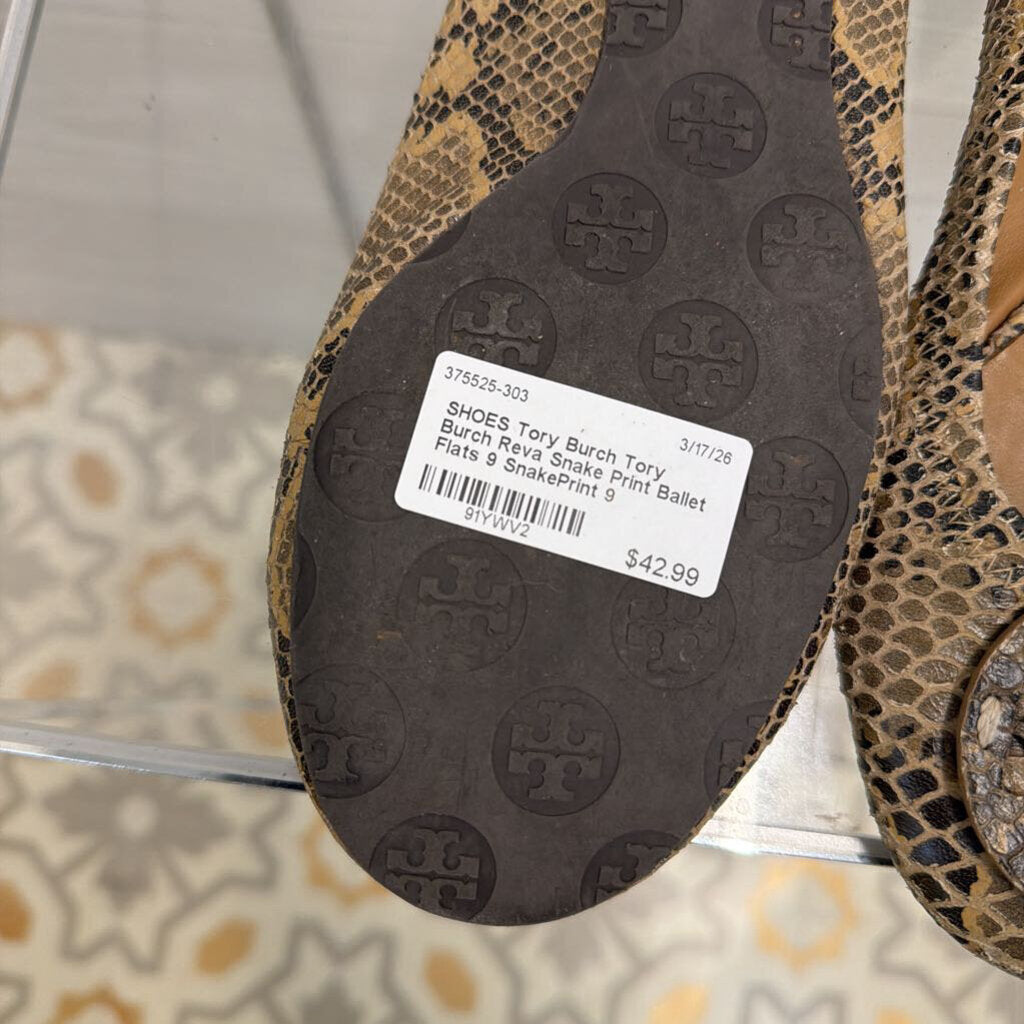 Tory Burch Reva Snake Print Ballet Flats 9